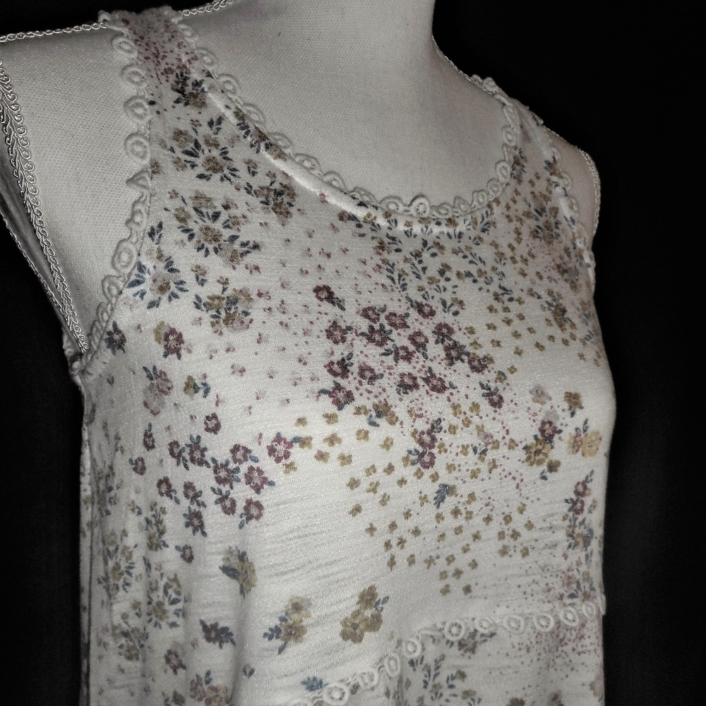 Lauren Conrad Floral Lace Baby Doll Tank Top XS
